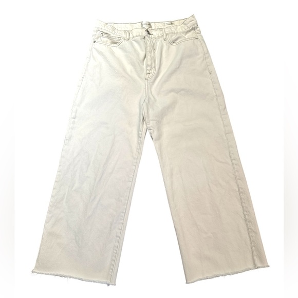 Frame Denim Denim - Frame Denim Le Jane Wide Leg Crop Off-White Jeans